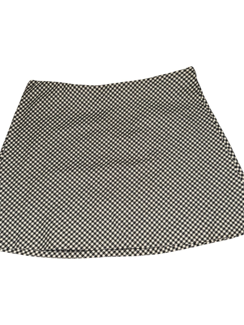 Garage Black and White Gingham A-Line Women's Skirt